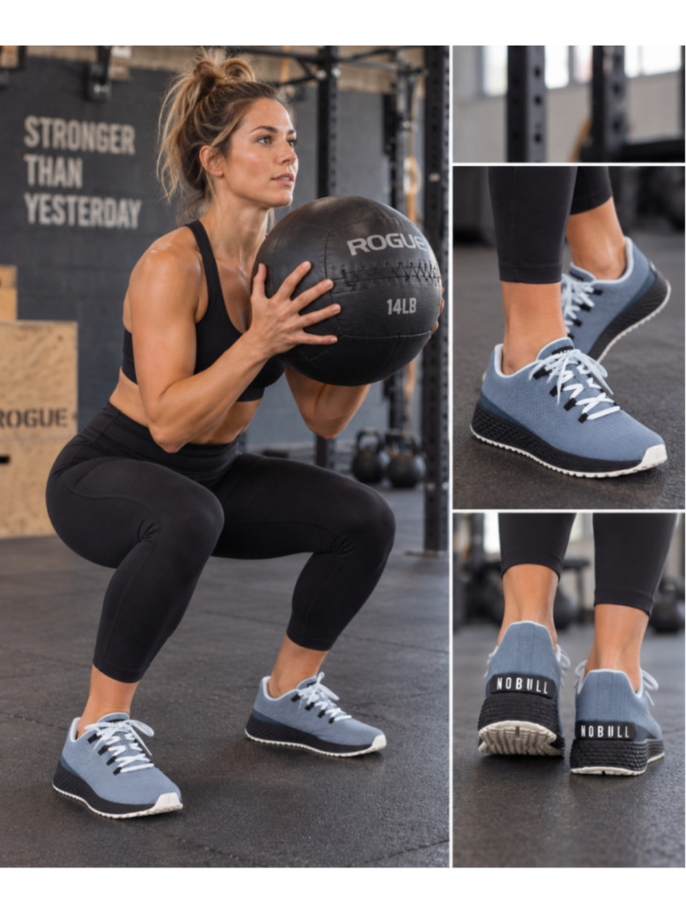 NOBULL Training Shoes Women’s 7.5 Blue Gray CrossFit Gym Sneakers